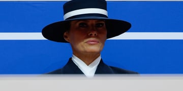 Melania Trump looks on during during inauguration in Washington