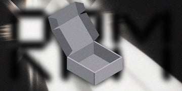 An empty box on the black and white background
