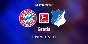Bayern Hoffenheim, Team Logos, blauer Hintergrund