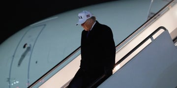 Donald Trump leaving Air Force One.