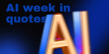 Words "AI week in quotes" on a  dark blue background