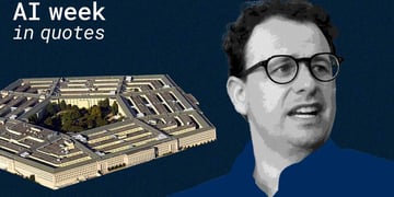 The Pentagon and Dario Amodei, CEO of Anthropic, the watermark that says "AI week in quotes"