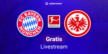 bayern eintracht frankfurt, team logos, blauer hintergrund