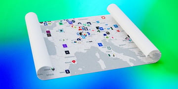A map that lists European tech companies offering alternatives to US tech