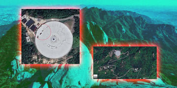 Evidence photos of giant dome UFO sites in the Korean mountains.