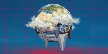Globe with data leak, personal records