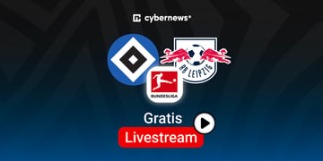 HSV vs. RB Leipzig, Team Logos, Hintergrund blau