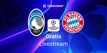 Atalanta vs. FC Bayern, Team Logos, blauer Hintergrund