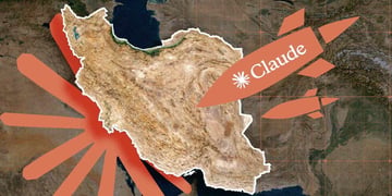 Rockets going towards Iran borders and the rockets have Claud AI logo