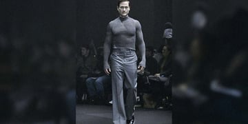 Bryan Johnson walking Paris Fashion Week