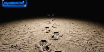 Footprints in the desert.