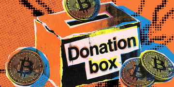 donation box with crypto