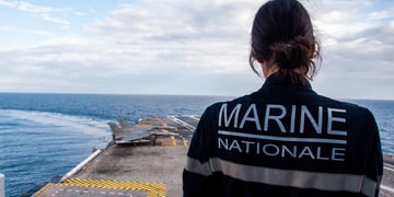 French naval officer onboard aircraft carrier Charles de Gaulle