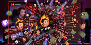 A flurry of expletives as Twitch users argue with each other.