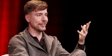 Influencer MrBeast at a Time magazine presentation.
