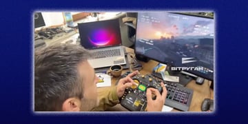 person controls drone