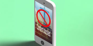 A content blocked disclaimer on a religious filter.