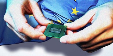 engineers handling small semiconductor chips
