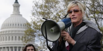 Consumer advocate Erin Brockovich addresses a rally