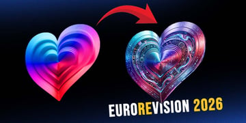 The logos of Eurovision song contest and Eurorevision competition for AI-generated songs