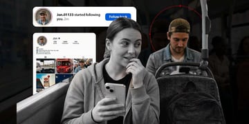 People sitting on the bus with social media profile background