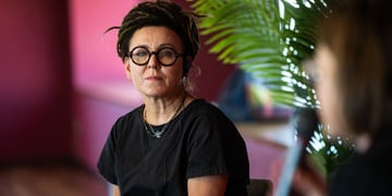 Polish writer and 2018 Nobel Laureate in Literature Olga Tokarczuk during a press conference