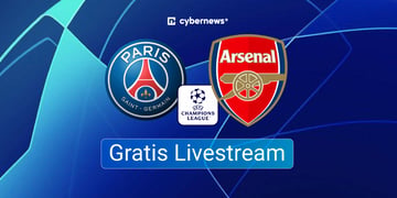 PSG vs. Arsenal London Logos, CL, blue