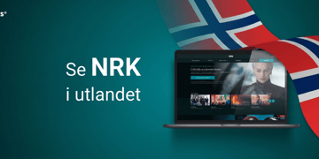 Se NRK i utlandet, norsk flagg, grønn bakgrunn