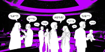 People talking gibberish atop a space observatory.