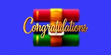WinRAR celebrating.