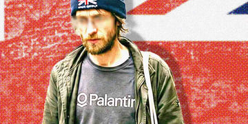 a weak man with a uk hat