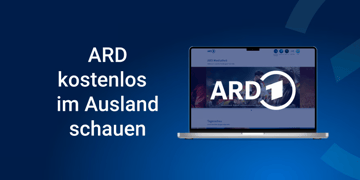 Fernseher mit ARD-Logo, blauer Hintergrund