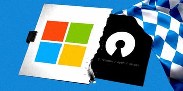 Microsoft logo, flag of Bavaria state