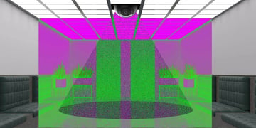 concealed camera visible in the ceiling panel