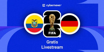 Ecuador vs. Deutschland, Länderflaggen, FIFA WM 2026 Logo, blau