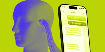 A human brain plugged into AI.