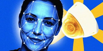 Woman's face being watch by camera