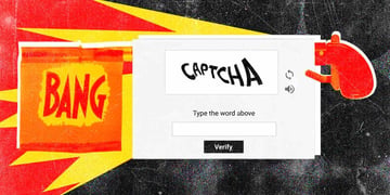Flag gun piercing through CAPTCHA