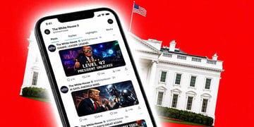 A social media feed for the white house on a cell phone.