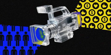 A projector projecting likes and signs of people.