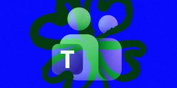 The logo of Microsoft Teams, contours of shamrock