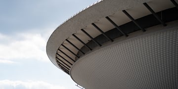A UFO shaped library.