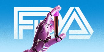 A robot's hand holds a blood collection tube