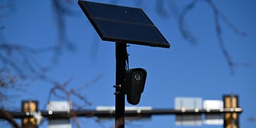 A Flock surveillance camera in a street