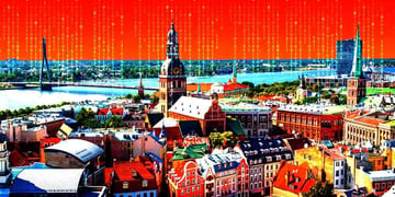 Panoramic view of Latvian capital Riga