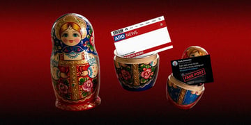 Russian matryoshka dolls containing fake news.