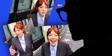 Actress Diane Morgan being filmed at Hollywood’s Walk of Fame by Meta glasses