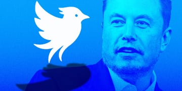 Twitter.now logo and Elon Musk in blue background