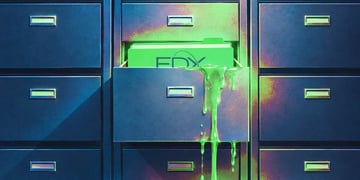 Leaking EDX Solutions logo shown half hidden in a cabinet