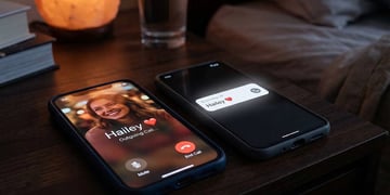 A romantic outgoing call, only incoming on a phone beside it. Image by Cybernews.